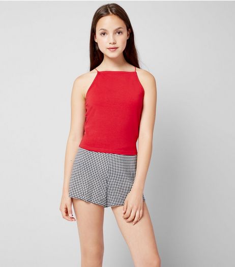 Teens Red High Neck Cami | New Look