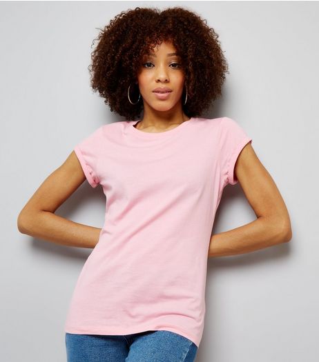 Tall Pink Rolled Sleeve T-Shirt | New Look
