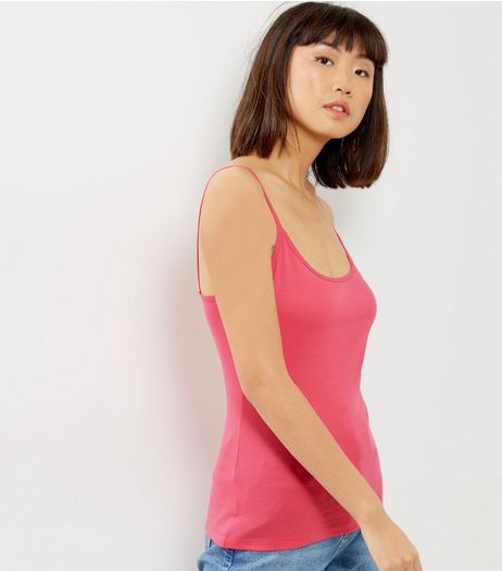 Pink Shoestring Strap Cami Top | New Look