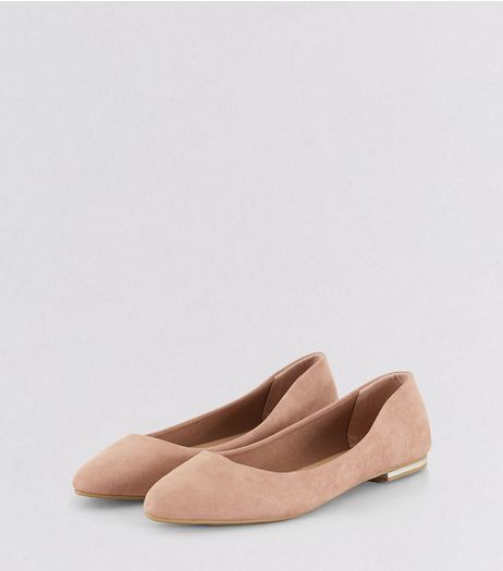 Pink Suedette Metal Trim Pointed Pumps | New Look
