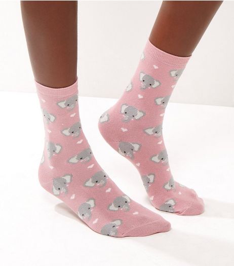 Pink Elephant Print Socks | New Look