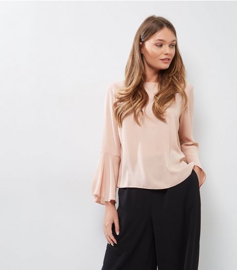 Shell Pink Bell Sleeve Top | New Look