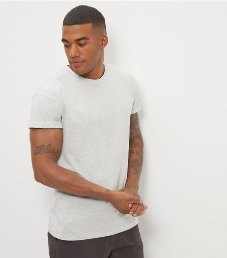 Cream Cotton Rolled Sleeve T-Shirt | New Look