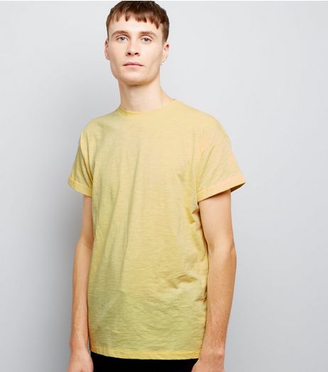 Yellow Roll Sleeve T-Shirt | New Look