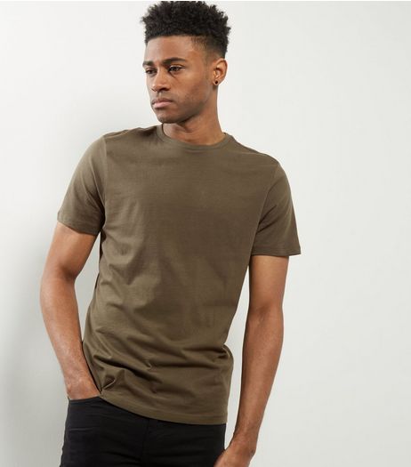 Khaki Cotton Crew Neck T-Shirt | New Look