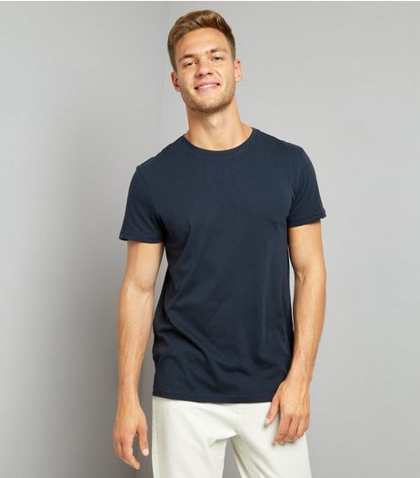 Dark Blue Crew Neck T-Shirt | New Look