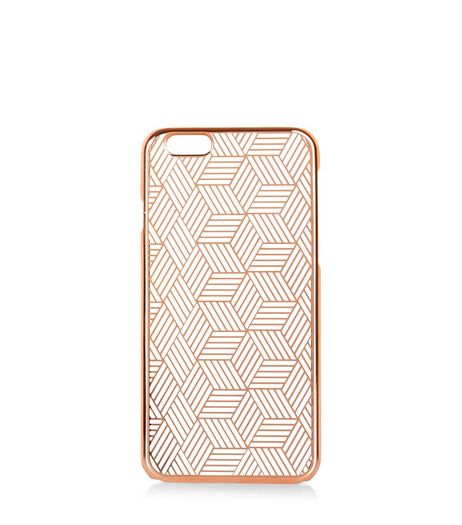 Rose Gold Metallic Hexagon Print iPhone Case | New Look