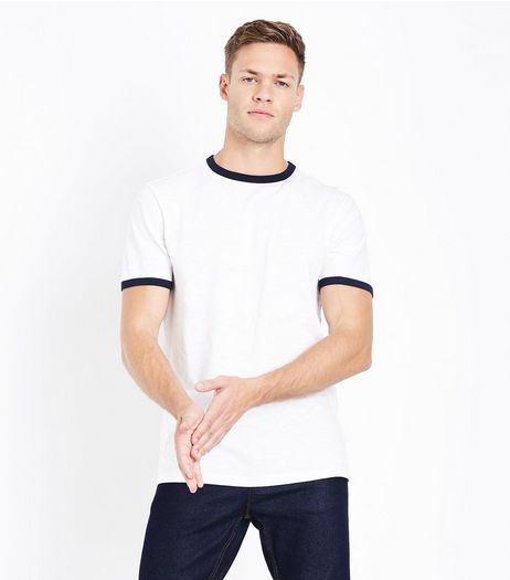 Cream Contrast Trim T-Shirt | New Look