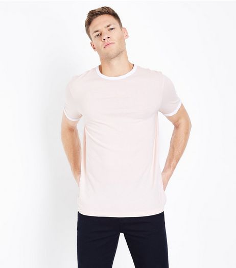 Pink Contrast Trim T-Shirt | New Look