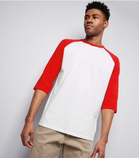 Red 3/4 Raglan Sleeve T-Shirt | New Look