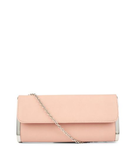 Cream Metal Trim Clutch | New Look