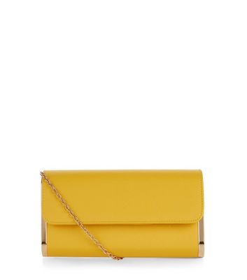 new look yellow clutch bag