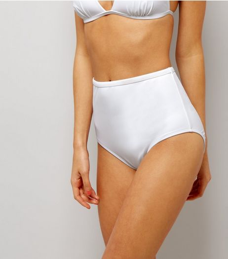 White High Waist Bikini Briefs | New Look