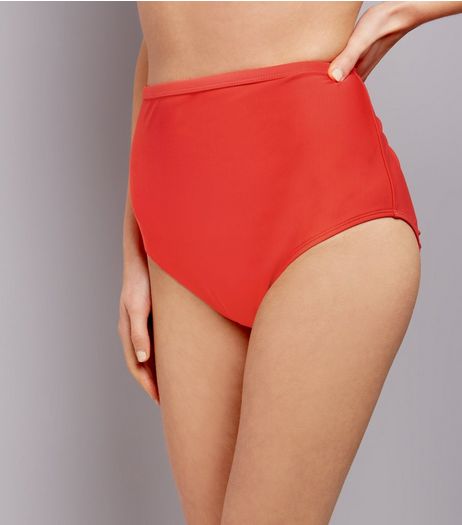 Red High Waisted Bikini Bottoms | New Look