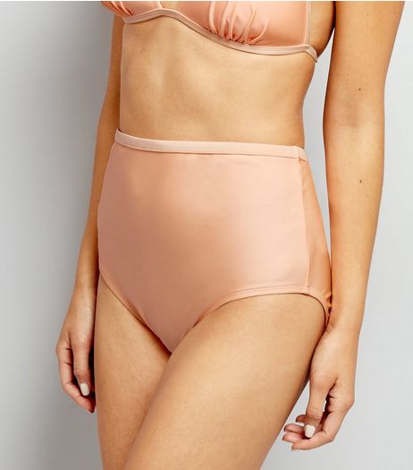 Peach High Waist Bikini Briefs | New Look