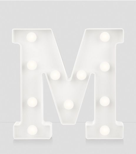 White LED Letter M Light | New Look