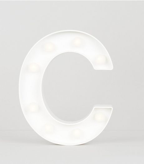 White LED Letter C Light | New Look