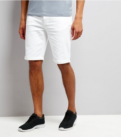 White 5 Pocket Slim Leg Shorts | New Look