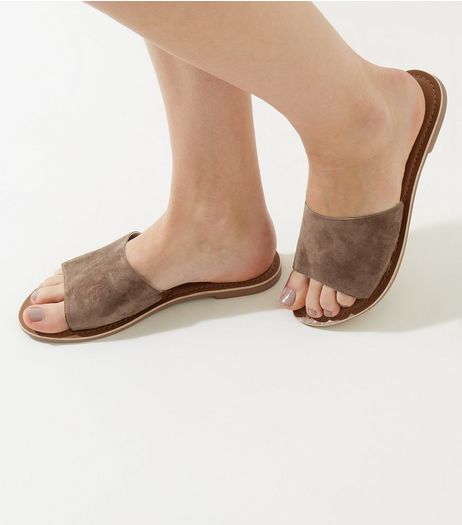 Tan Suede Sliders | New Look