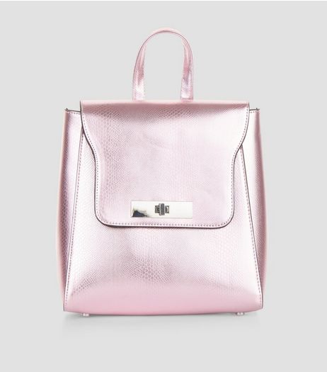 Pink Metallic Mini Backpack | New Look