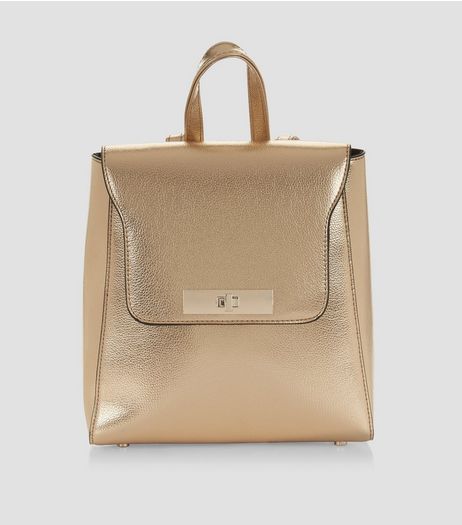 Rose Gold Metallic Mini Backpack | New Look