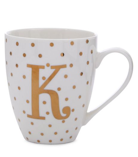 White K Initial Mug | New Look