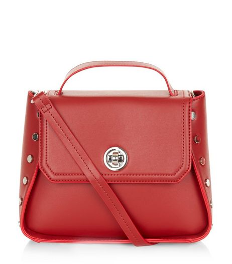 Red Stud Side Handbag | New Look