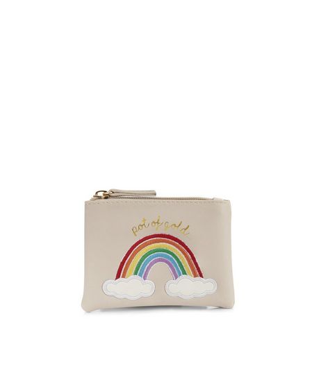 Cream Pot Of Gold Zip Top Purse | New Look