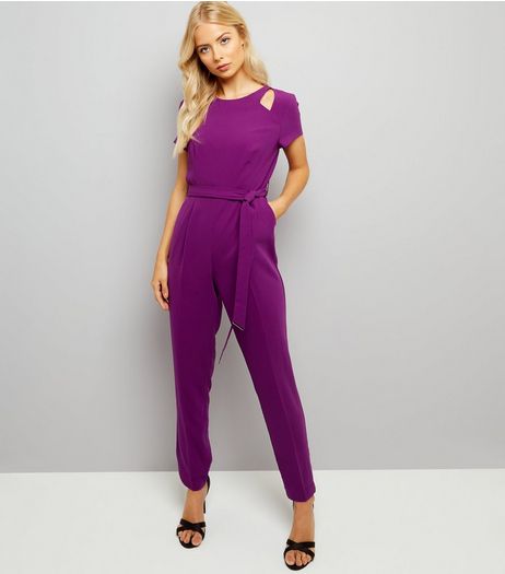 Purple Cut Out Shoulder Jumpsuit | New Look