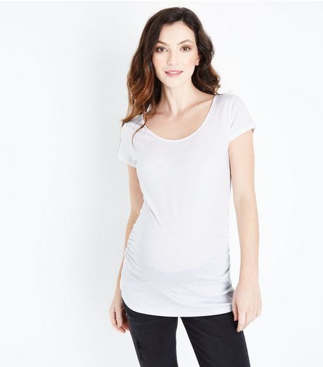 Maternity White Scoop Neck T-shirt | New Look