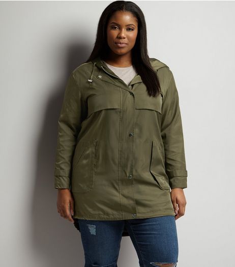 Curves Khaki Lightweight Parka | New Look