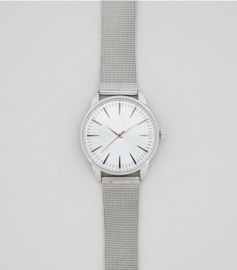 Silver Mesh Strap Watch | New Look