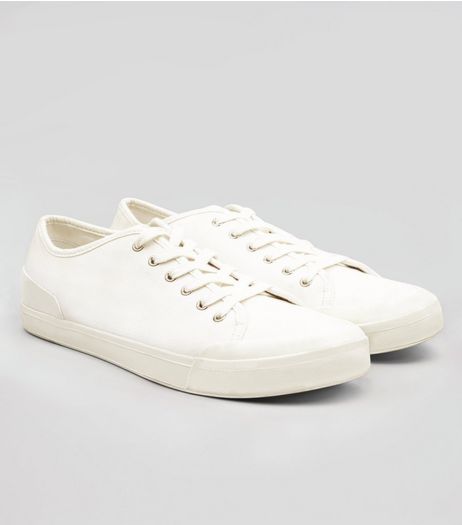 White Canvas Trainers | New Look