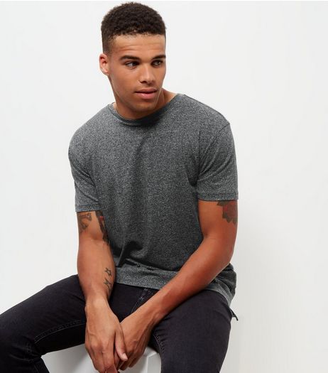 Grey Marl Longline T-Shirt | New Look