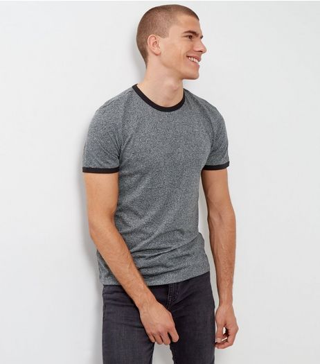 Light Grey Marl Ringer T-Shirt | New Look