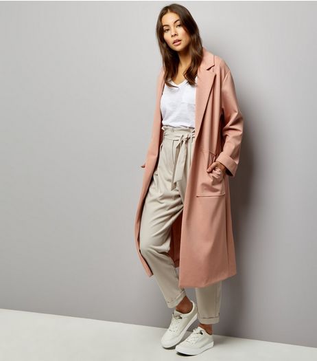 Shell Pink Soft Maxi Duster Coat | New Look
