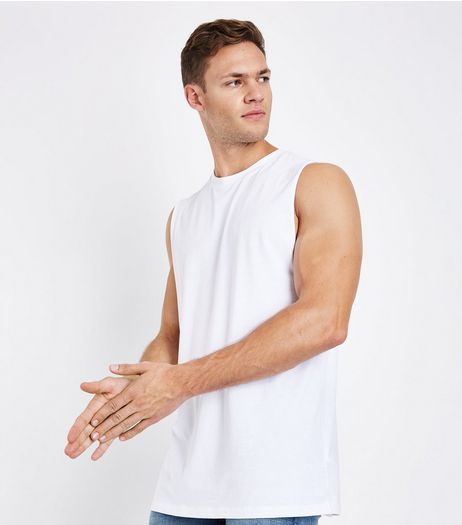 White Dropped Armhole Vest | New Look