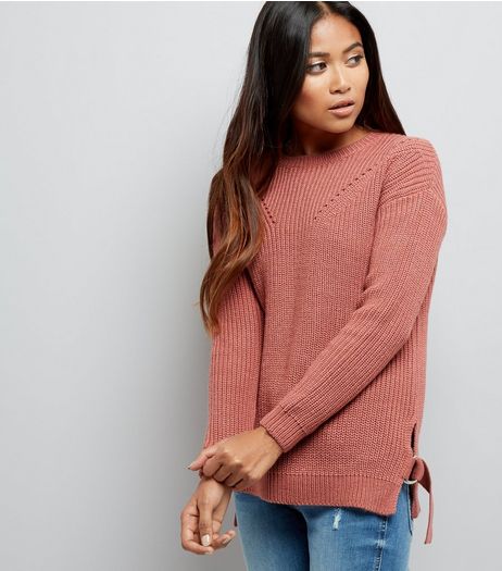 Petite Pink Knitted D Ring Jumper | New Look