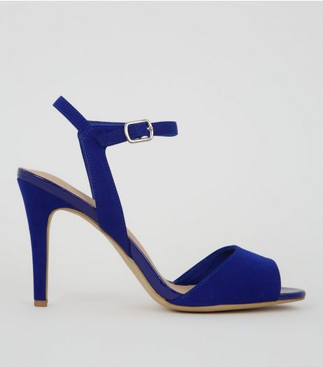 Blue Comfort Suedette Ankle Strap Heels | New Look