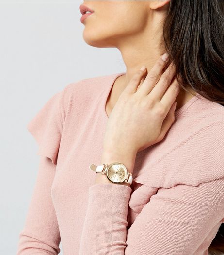 White Metallic Dial Watch | New Look
