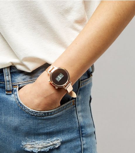 Rose Gold Digital Watch | New Look