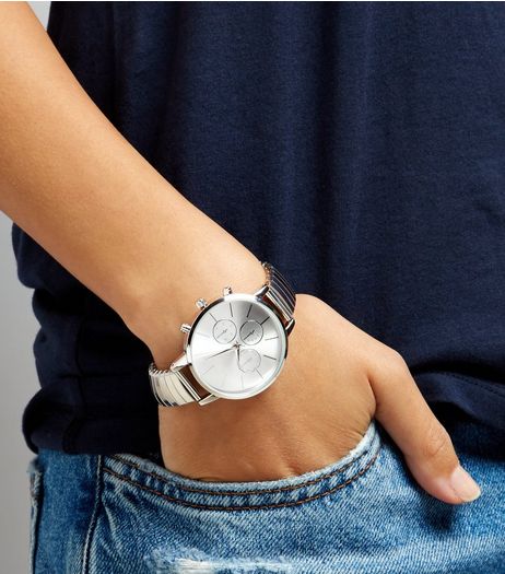 Silver Stretch Watch | New Look