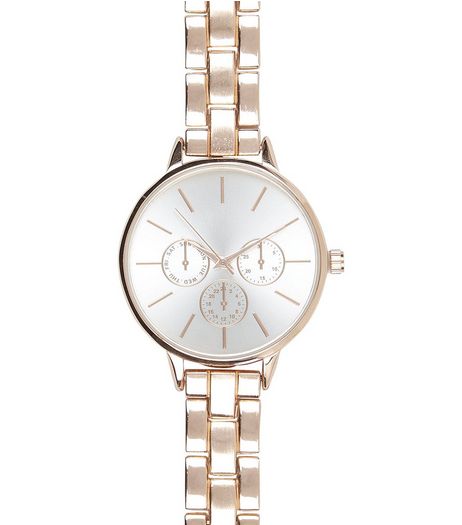 Rose Gold Links Sports Watch | New Look