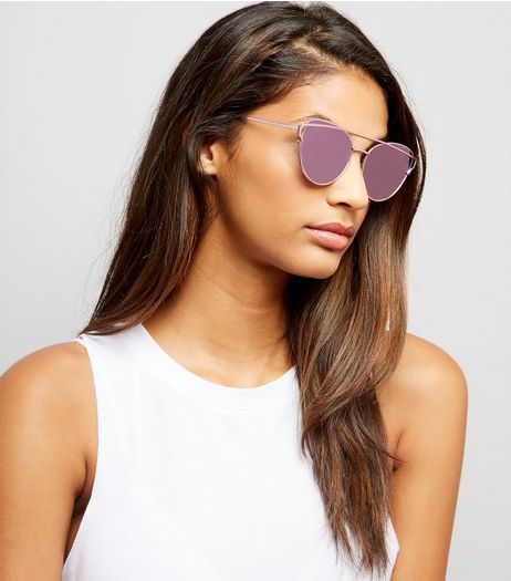 Pink Bar Front Sunglasses | New Look