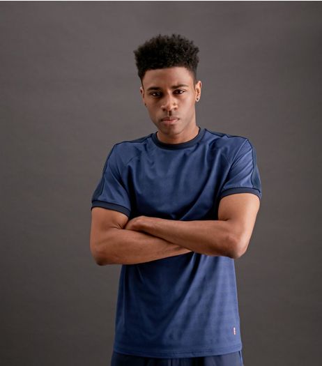 Blue Stripe Jacquard Sports T-Shirt | New Look