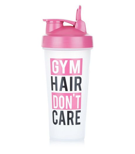 Shell Pink Slogan Print Water Bottle | New Look