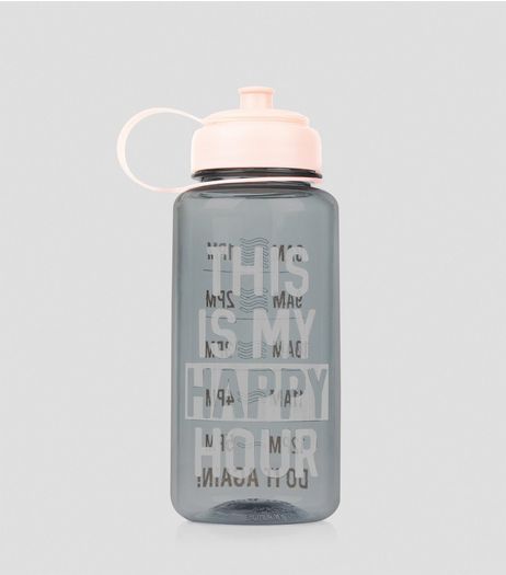 Grey This Is My Happy Hour Water Bottle | New Look