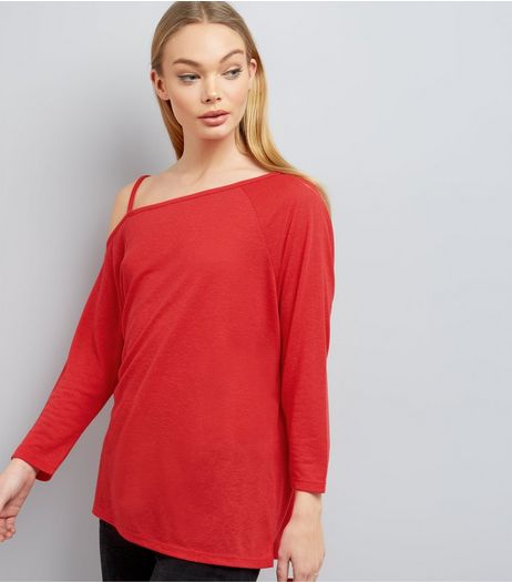 Red Off The Shoulder Top | New Look