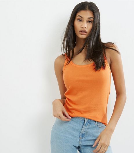 Orange Split Strap Vest | New Look