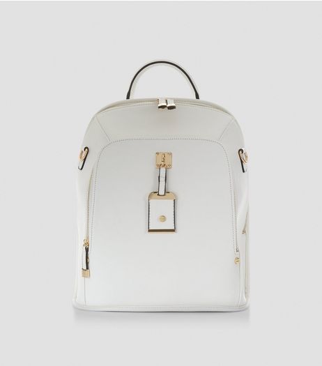 White Structured Backpack | New Look